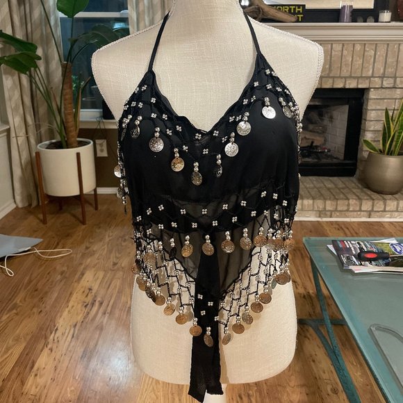 Backless Belly Dancer Top and Bottom - Picture 1 of 10